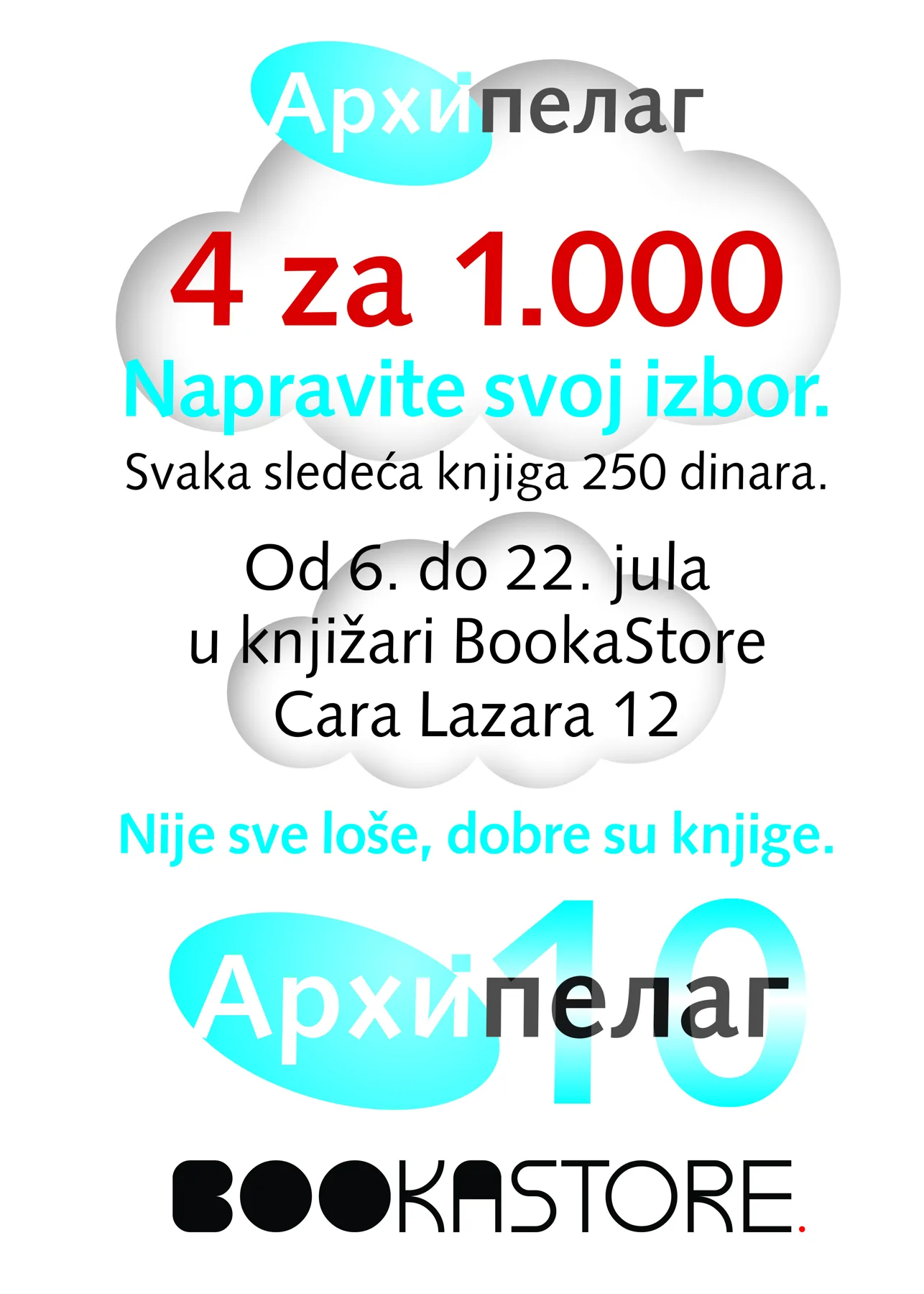 Ilustracija za tekst Akcija: 4 za 1.000 u knjižari Bookastore