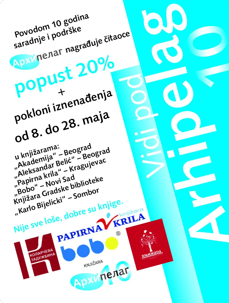 Ilustracija za tekst Akcija „Vidi pod: Arhipelag“ u 5 knjižara u Srbiji povodom 10 godina rada kuće